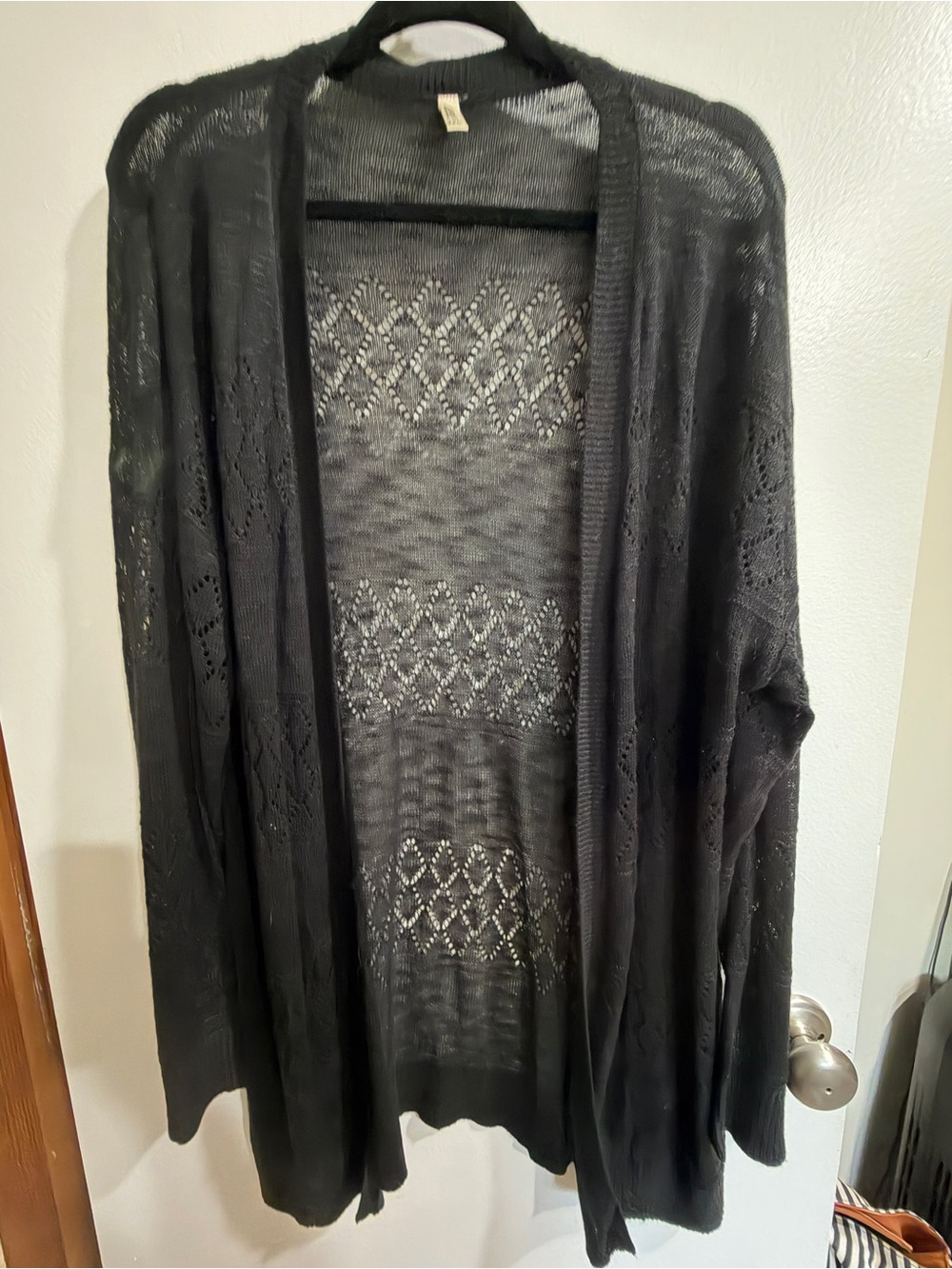 Classic Lightweight Black Open-Front Sweater Cardigan